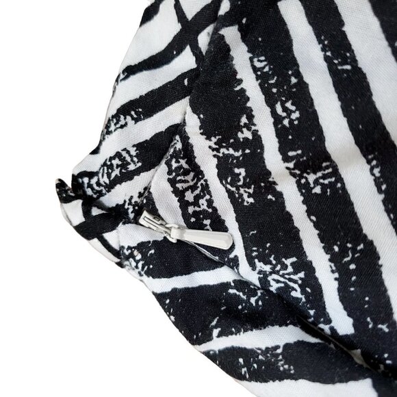 Talbots Petites Office Siren Courtcore Pleated A-Line Mini Skirt Black White - Picture 6 of 9